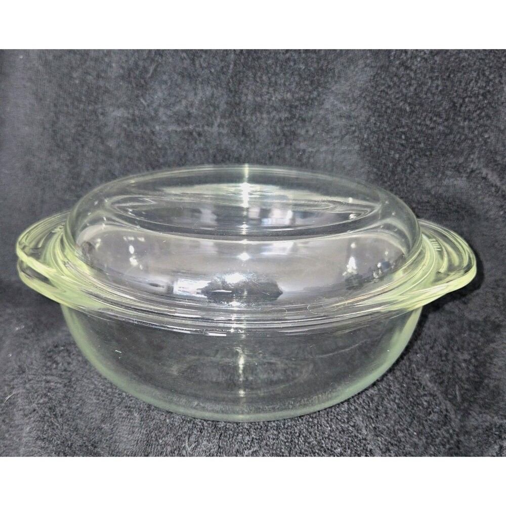Vintage PYREX #023 Glass 1.5 Qt Ovenware Casserole Dish w/ Lid & Handles USA